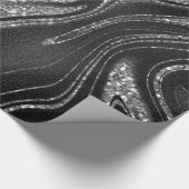 Shimmer Black en Silver Glitter Cadeaupapier (Hoek)