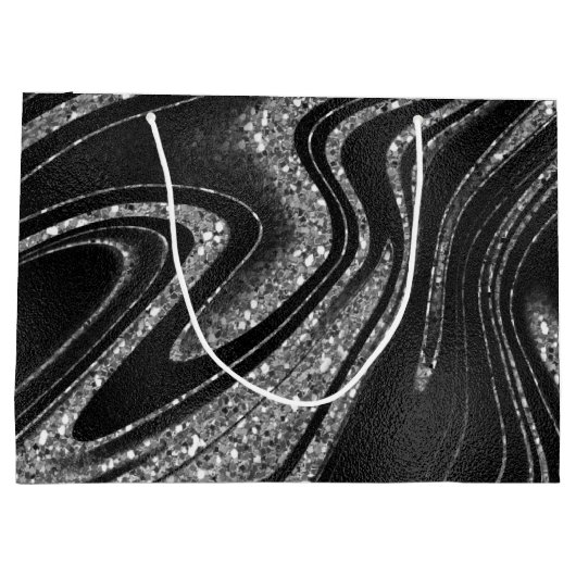 Shimmer Black Sparkle Glitter Groot Cadeauzakje (Achterkant)