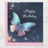  Shimmer Butterfly Eten & Drinken Label Set Wijn Etiket (Enkel label)