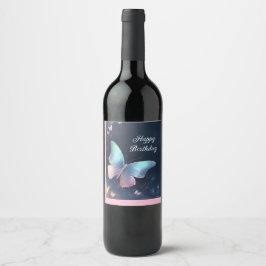  Shimmer Butterfly Eten & Drinken Label Set Wijn Etiket