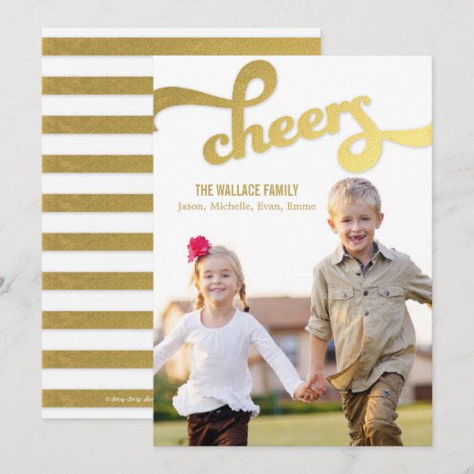 Shimmer Cheers Holiday-fotokaarten Feestdagenkaart (Voorkant / Achterkant)