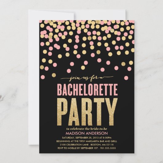 SHIMMER EN SHINE | INVITATIE BACHELORETTE PARTIJ KAART (Voorkant)