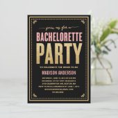 SHIMMER EN SPARKLE | INVITATIE BACHELORETTE PARTIJ KAART (Staand voorkant)