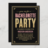 SHIMMER EN SPARKLE | INVITATIE BACHELORETTE PARTIJ KAART (Voorkant / Achterkant)