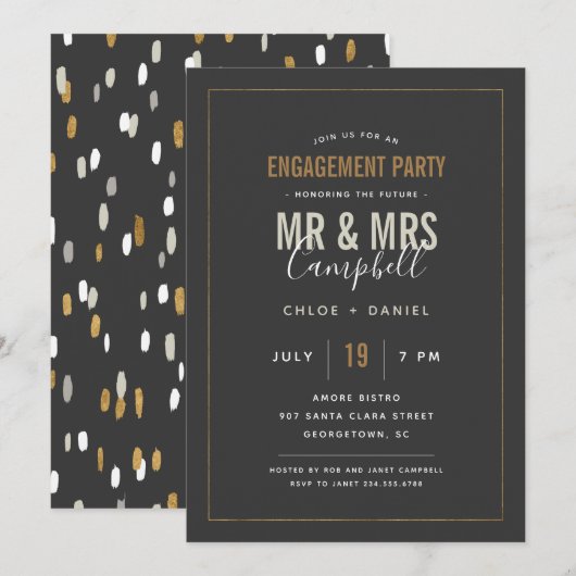 Shimmer Engagement Party Uitnodiging (Voorkant / Achterkant)