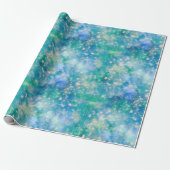 Shimmer Galaxy blauw groen Cadeaupapier (Uitgerold)