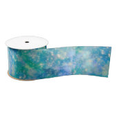 Shimmer Galaxy blauw groen   Satijnen Lint (Spoel)