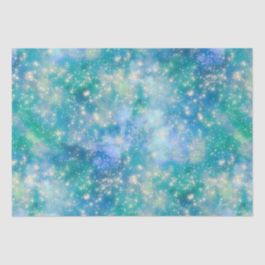 Shimmer Galaxy blauw groen Tissuepapier (Voorkant)