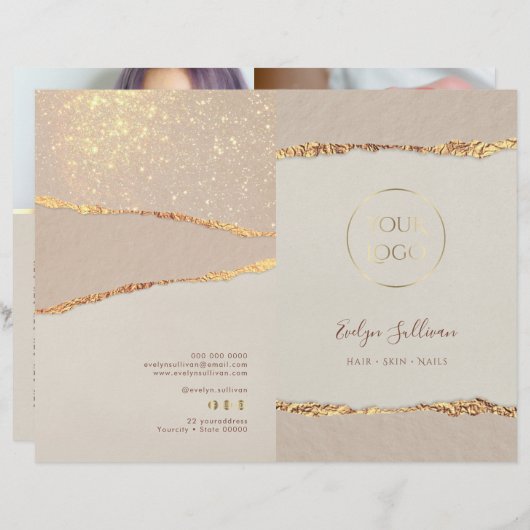 Shimmer gescheurd papier service menu brochure (Voorkant / Achterkant)