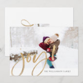 Shimmer Gold Foil Joy Typographic Full Photo Feestdagenkaart (Voorkant / Achterkant)