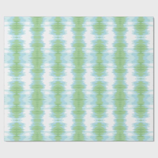 Shimmer Ikat in Green and Aqua Cadeaupapier (Vlak)