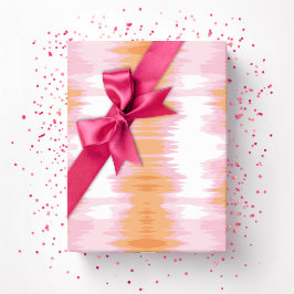 Shimmer Ikat in Pink and Orange Cadeaupapier