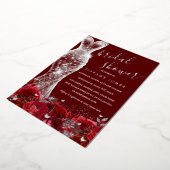 Shimmer Jurk Rood Zilver Roos Vrijgezellenfeest Folie Uitnodiging (Gedraaid)