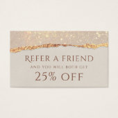 Shimmer-kaart met papieren verwijzingskaart visitekaartje (Voorkant)