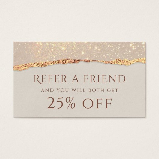 Shimmer-kaart met papieren verwijzingskaart visitekaartje (Voorkant)