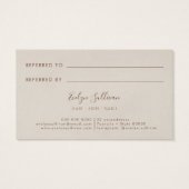 Shimmer-kaart met papieren verwijzingskaart visitekaartje (Achterkant)