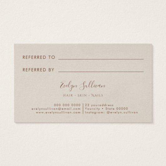 Shimmer-kaart met papieren verwijzingskaart visitekaartje (Achterkant)