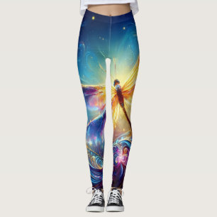 Shimmer Kleurrijke Nacht Dragonfly Leggings