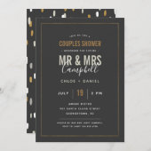 Shimmer Koppels Douche Uitnodiging (Voorkant / Achterkant)