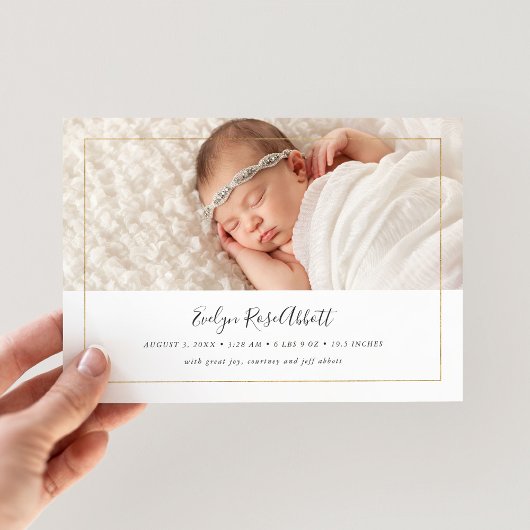 Shimmer Magnetische Foto Geboorte Aankondiging