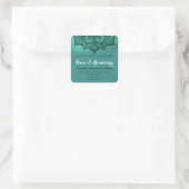 Shimmer Mandala Blauwgroen blendlabels Vierkante Sticker (Tas)