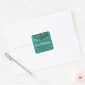 Shimmer Mandala Blauwgroen blendlabels Vierkante Sticker (Envelop)