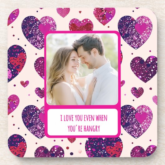 Shimmer Paarse hart als je boos bent Bier Onderzetter (Voorkant)