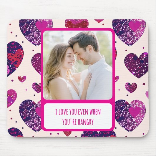 Shimmer Paarse hart als je boos bent Muismat (Voorkant)