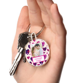 Shimmer Paarse hart als je boos bent Sleutelhanger