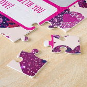 Shimmer Paarse hart Deel mijn frietjes Legpuzzel (Zijkant)