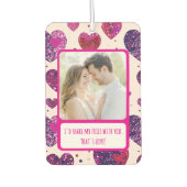 Shimmer Paarse hart Deel mijn frietjes Luchtverfrisser (Voorkant)