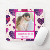 Shimmer Paarse hart Deel mijn frietjes Muismat (Met muis)