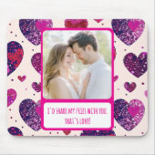 Shimmer Paarse hart Deel mijn frietjes Muismat (Voorkant)