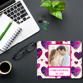 Shimmer Paarse hart Deel mijn frietjes Muismat