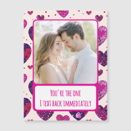 Shimmer Paarse Hart Tekst Terug Magnetische Kaart