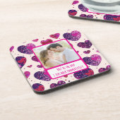 Shimmer Paarse hart TXT onmiddellijk terug Bier Onderzetter (Linkerzijde)