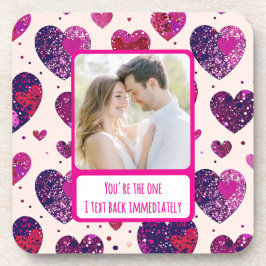 Shimmer Paarse hart TXT onmiddellijk terug Bier Onderzetter