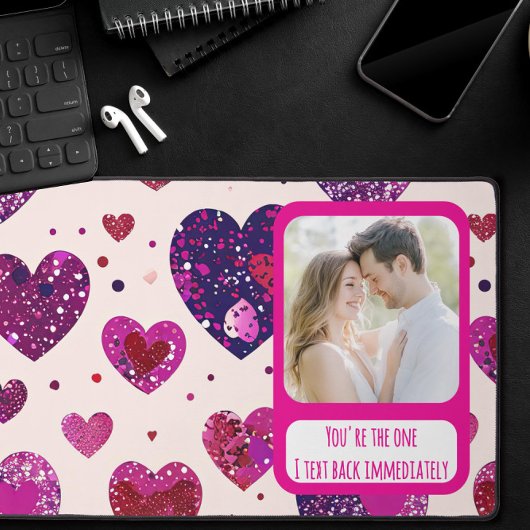 Shimmer Paarse hart TXT onmiddellijk terug Bureaumat