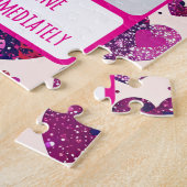 Shimmer Paarse hart TXT onmiddellijk terug Legpuzzel (Zijkant)