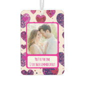 Shimmer Paarse hart TXT onmiddellijk terug Luchtverfrisser (Achterkant)