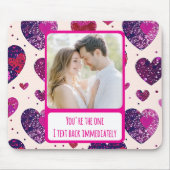 Shimmer Paarse hart TXT onmiddellijk terug Muismat (Voorkant)