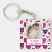 Shimmer Paarse hart TXT onmiddellijk terug Sleutelhanger (voorkant)