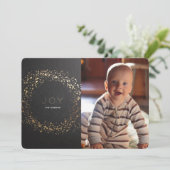 Shimmer Painted Wreatskerstfotokaart Feestdagenkaart (Staand voorkant)