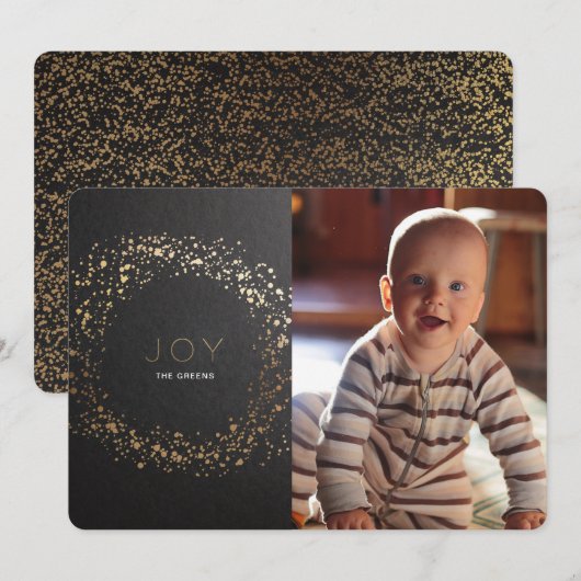 Shimmer Painted Wreatskerstfotokaart Feestdagenkaart (Voorkant / Achterkant)