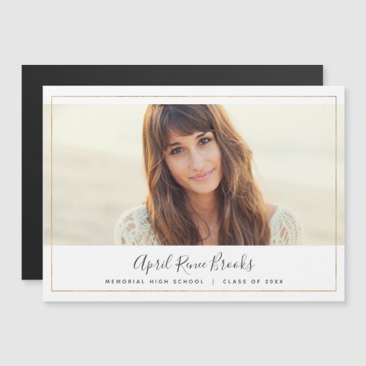 Shimmer Photo Afstuderen aankondigingsmagneet Magnetische Uitnodiging (Voorkant / Achterkant)