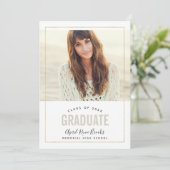 Shimmer Photo Graduation Party Invitation Kaart (Staand voorkant)