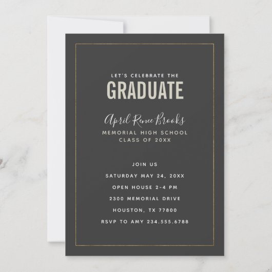 Shimmer Photo Graduation Party Invitation Kaart (Achterkant)
