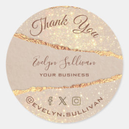 Shimmer Ripped Paper Hartelijk dank Ronde Sticker