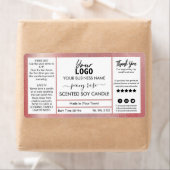 Shimmer Roos Gold Ink Peony Scented Soy Candle Etiket (Insitu)