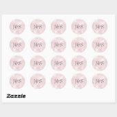 Shimmer Roze bruiloft gepersonaliseerde initiaal s Ronde Sticker (Vel)